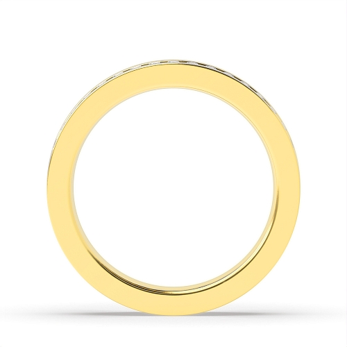 Channel Setting Round Yellow Gold Luminous edge Eternity Diamond Rings