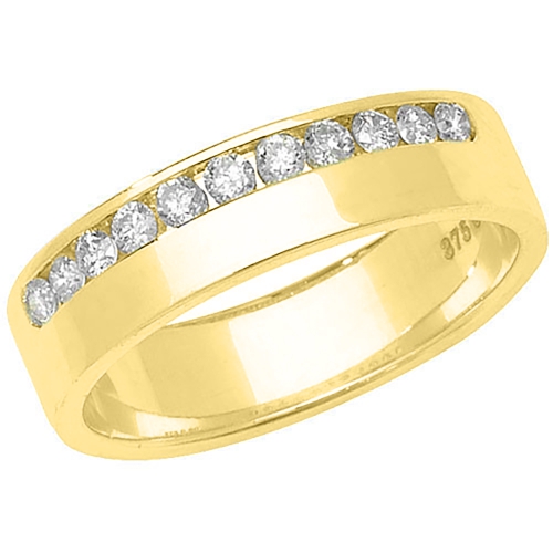 Channel Setting Round Yellow Gold Opulence Eternity Engagement Rings