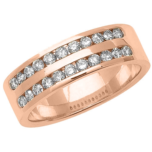Channel Setting Round Rose Gold Pathway shine Eternity Engagement Rings