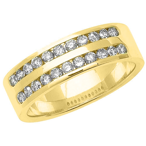Channel Setting Round Yellow Gold Pathway shine Eternity Engagement Rings