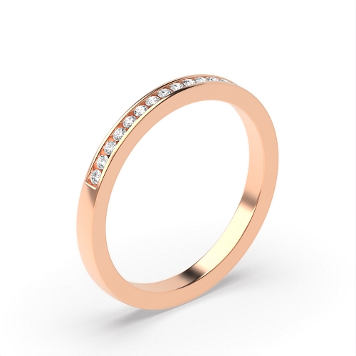 Channel Setting Round Rose Gold Style wishbone Eternity Diamond Rings