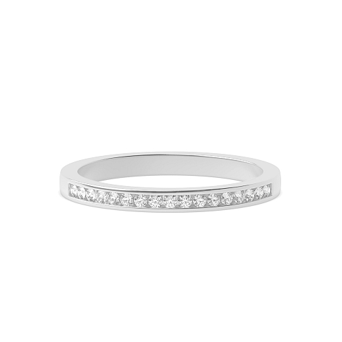 Channel Setting Round Style wishbone Half Eternity Diamond Rings