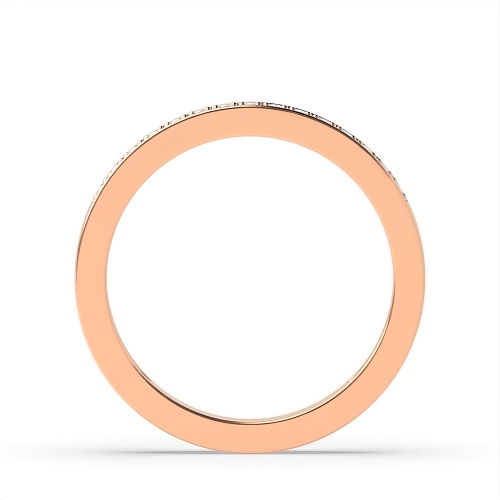 Pave Setting Round Rose Gold channeled Diamond Rings