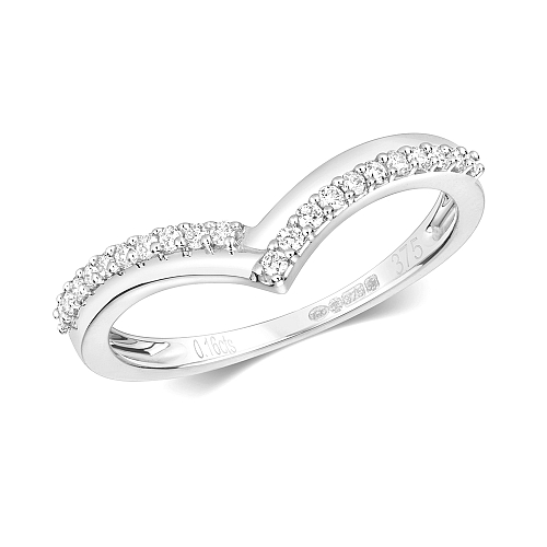 Pave Setting Round Wishbone crossover Engagement Rings