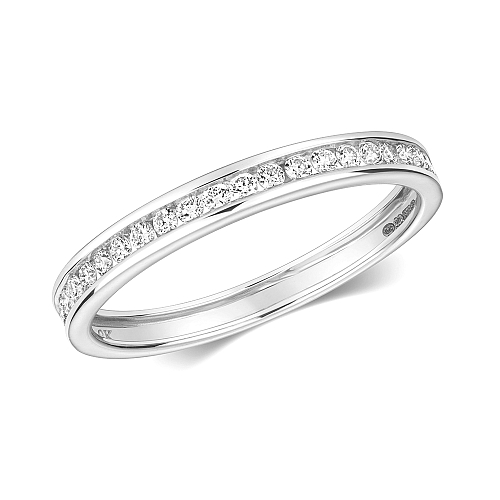 Channel Setting Round Sweephalf Eternity Wedding Rings & Bands