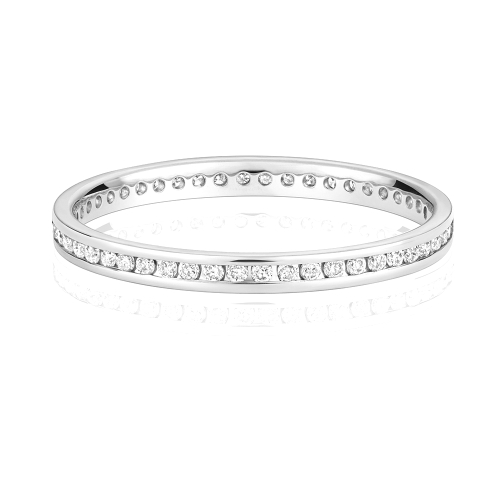 Channel Setting Round Orbit dual Eternity Wedding Rings & Bands