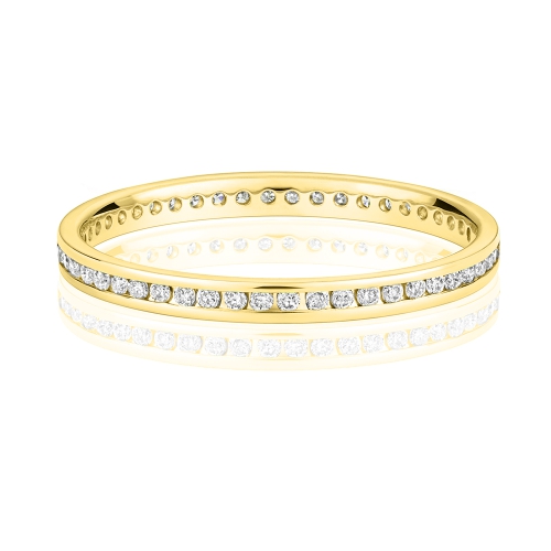 Channel Setting Round Yellow Gold Orbit dual Eternity Wedding Rings & Bands