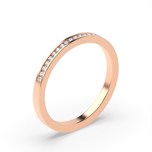 Channel Setting Round Rose Gold Star solo Eternity Diamond Rings