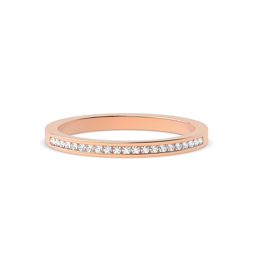 Channel Setting Round Rose Gold Star solo Eternity Diamond Rings