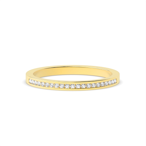 Channel Setting Round Yellow Gold Star solo Diamond Rings