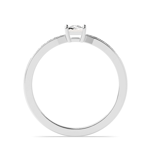 4 Prong Round Illusion set side stone Engagement Rings