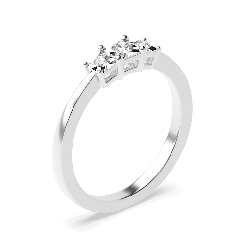 4 Prong Round Illusion set trilogy Moissanite Engagement Rings