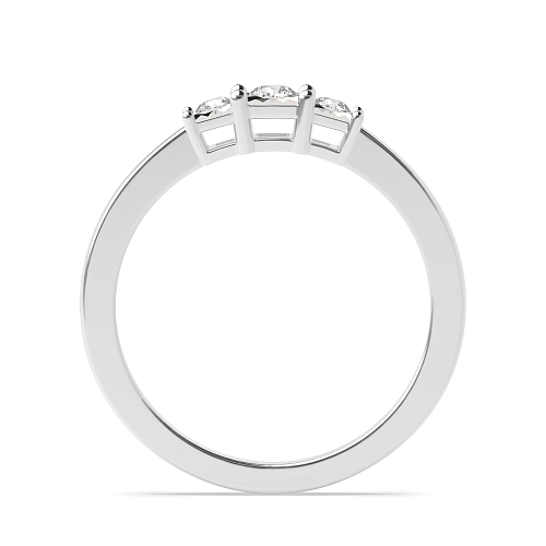 4 Prong Round Illusion set trilogy Moissanite Engagement Rings