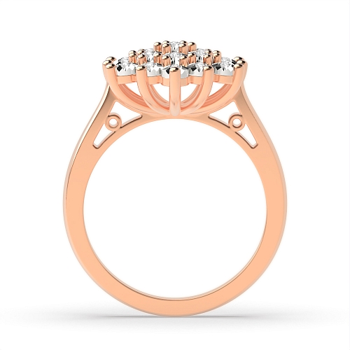 3 Prong Round Rose Gold Fancy Illusion Set Engagement Rings