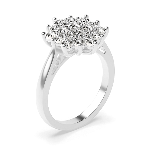 3 Prong Round Fancy Illusion Set Engagement Rings