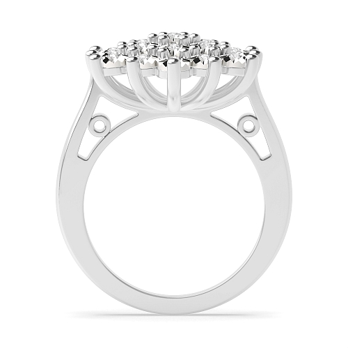 3 Prong Round Fancy illusion big Engagement Rings