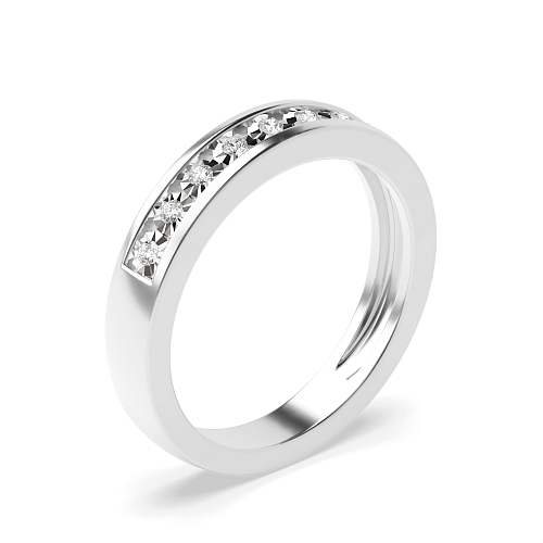 Channel Setting Round Illusion set Engagement Rings