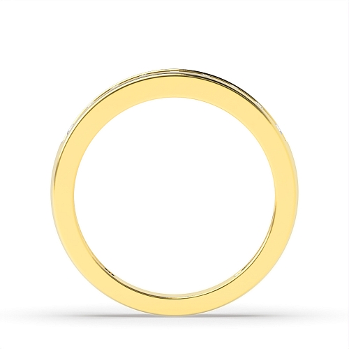 Channel Setting Round Yellow Gold Illusion set Engagement Rings