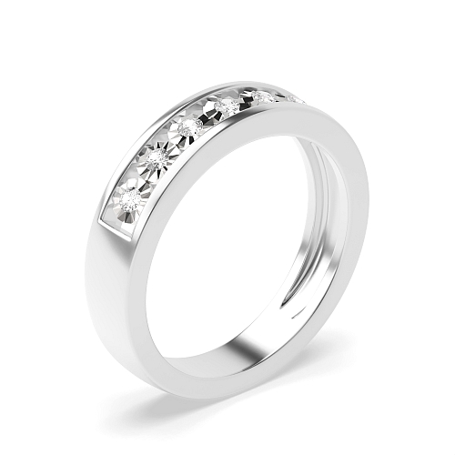 Channel Setting Round Illusion set Engagement Rings