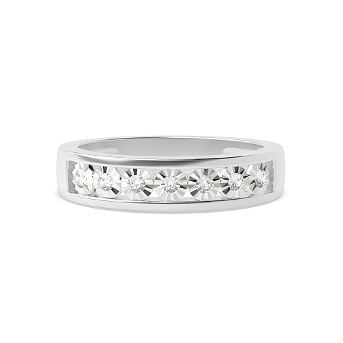 Channel Setting Round Illusion set Engagement Rings