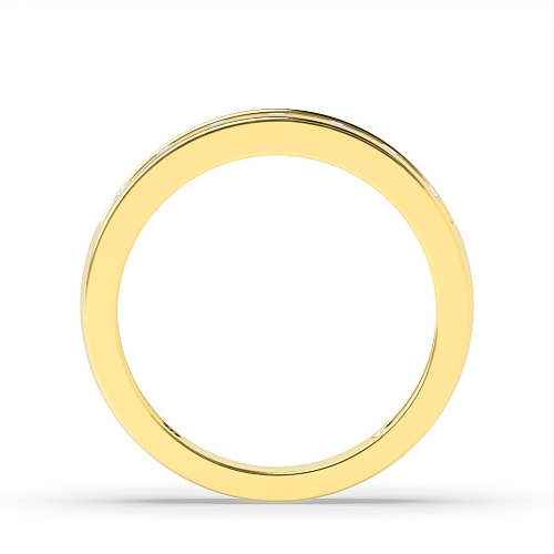 Channel Setting Round Yellow Gold Illusion set Engagement Rings
