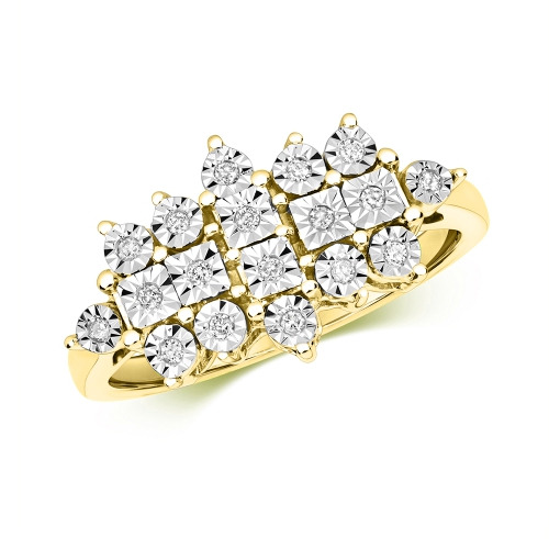 3 Prong Round Yellow Gold Engagement Rings
