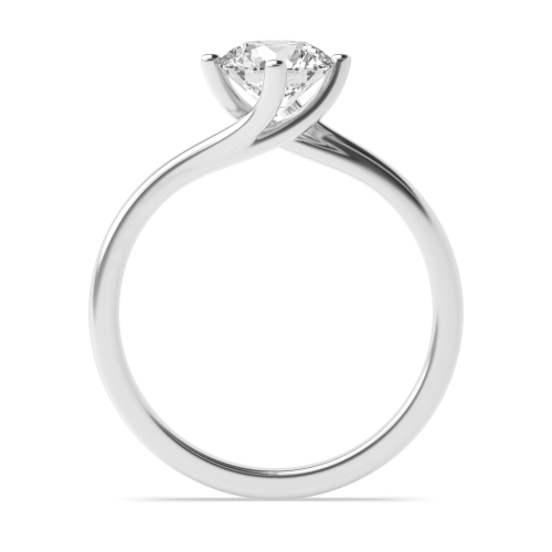 Round Twisted Head Delicate Solitaire Diamond Ring