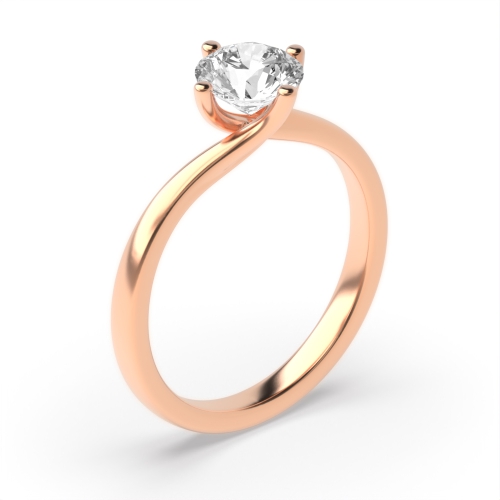 Round Rose Gold Twisted Head Delicate Engagement Rings