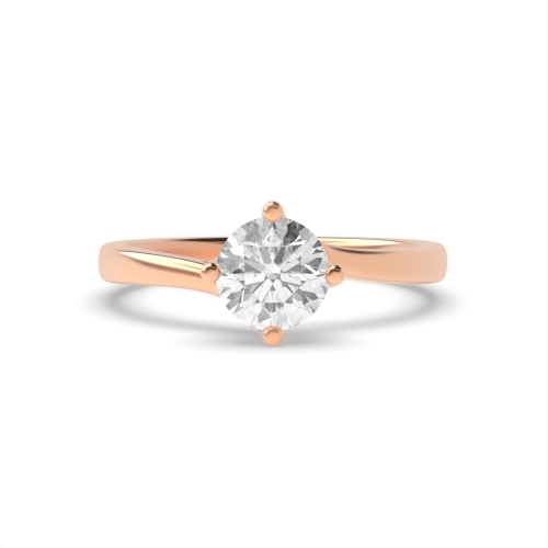 Round Rose Gold Twisted Head Delicate Engagement Rings