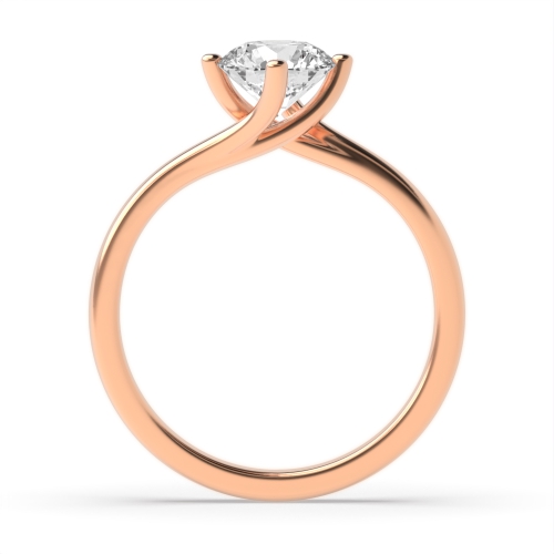 Round Rose Gold Twisted Head Delicate Engagement Rings