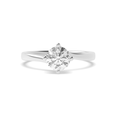 4 prong setting twist solitaire round diamond ring