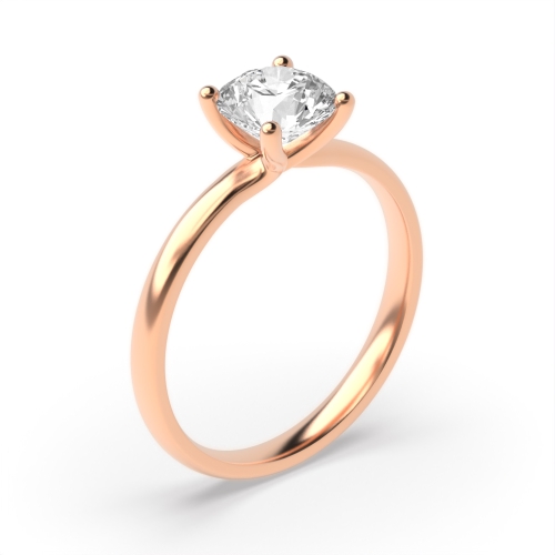 4 Prong Round Rose Gold Delicate open set Engagement Rings