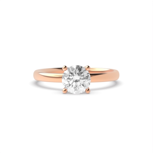 4 Prong Round Rose Gold Delicate open set Engagement Rings