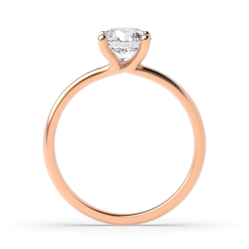 4 Prong Round Rose Gold Delicate open set Engagement Rings