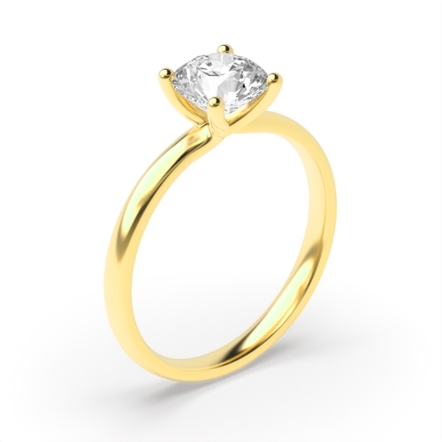 4 Prong Round Yellow Gold Delicate open set Engagement Rings