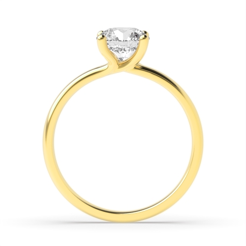 4 Prong Round Yellow Gold Delicate open set Engagement Rings