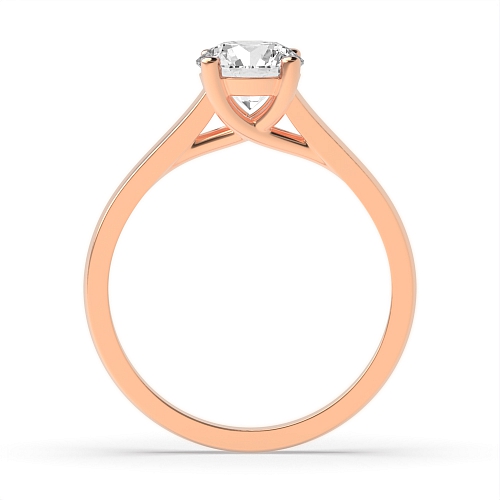 4 Prong Round Rose Gold Crossover claws classic Engagement Rings