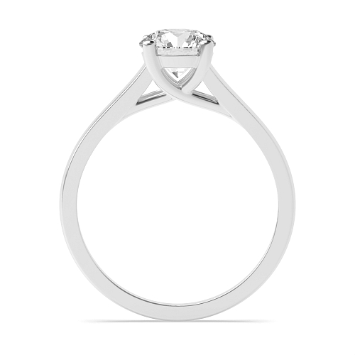 4 Prong Round Platinum Crossover claws classic Engagement Rings