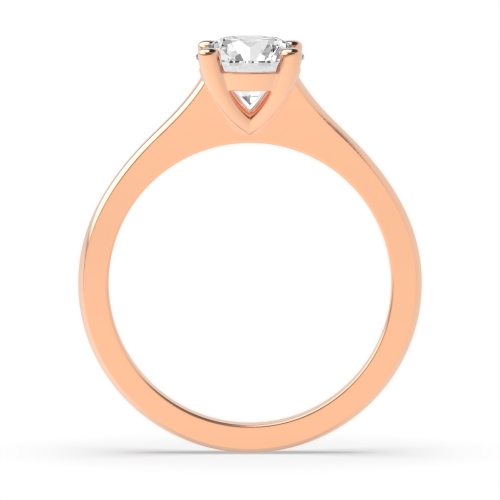 4 Prong Round Rose Gold Raised solid shoulder Engagement Rings