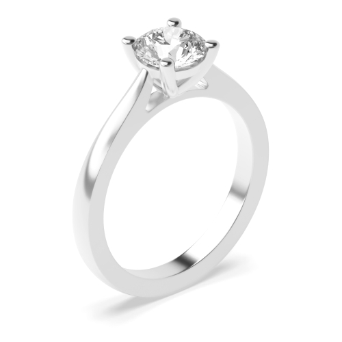 4 Prong Round White Gold Solitaire Diamond Rings