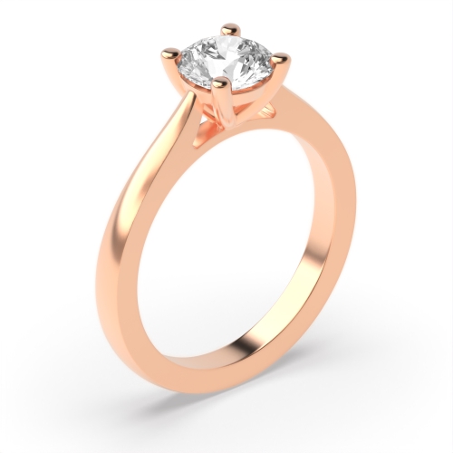 4 Prong Round Rose Gold Gallary shoulder Engagement Rings