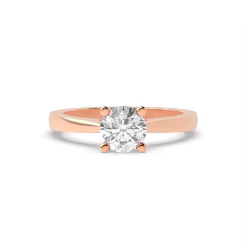 4 Prong Round Rose Gold Gallary shoulder Engagement Rings