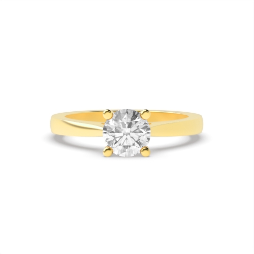 4 Prong Round Yellow Gold Gallary shoulder Engagement Rings
