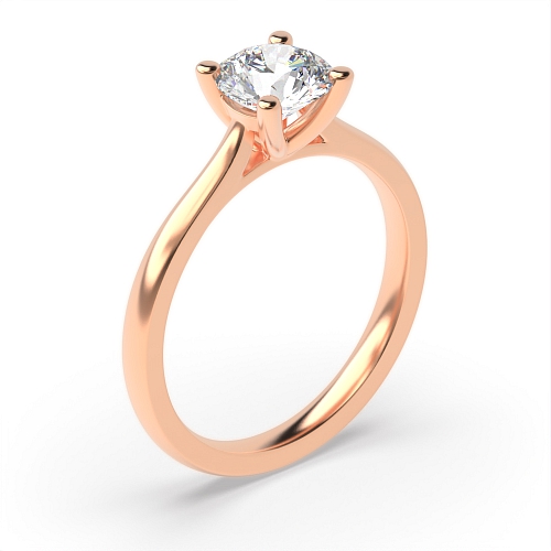 4 Prong Round Rose Gold Open raisedsetting Engagement Rings