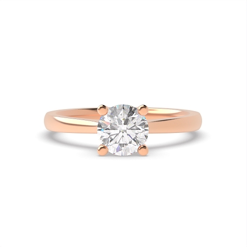 4 Prong Round Rose Gold Open raisedsetting Engagement Rings