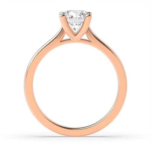 4 Prong Round Rose Gold Open raisedsetting Engagement Rings