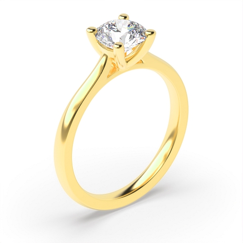 4 Prong Round Yellow Gold Open raisedsetting Engagement Rings