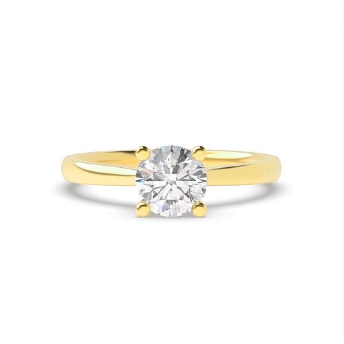 4 Prong Round Yellow Gold Open raisedsetting Engagement Rings