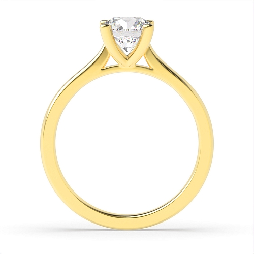 4 Prong Round Yellow Gold Open raisedsetting Engagement Rings