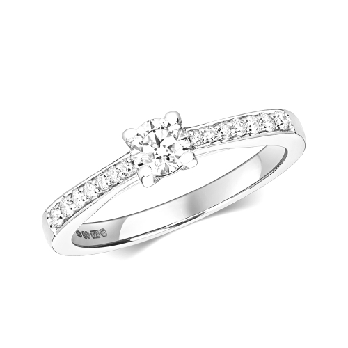 4 Prong Round Whisper orbital Side Stone Engagement Rings